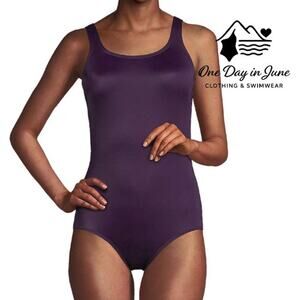 Land's End Square Neck One Piece Swimsuit Size 6